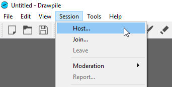 Session dropdown with host hovering